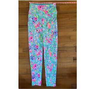Lilly Pulitzer Luxletic Weekender Leggings in Amalfi Blue Alligator Isle XS NWOT